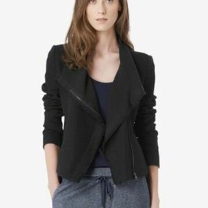 Vince asymmetrical textured jacket w/ frayed edges
